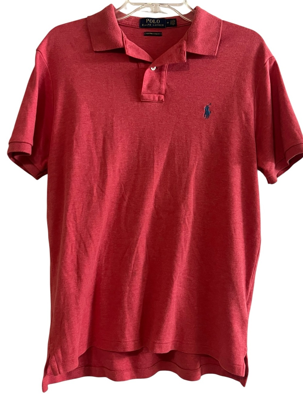 Polo Ralph Lauren Custom Slim Fit Polo Shirt Heather Red M